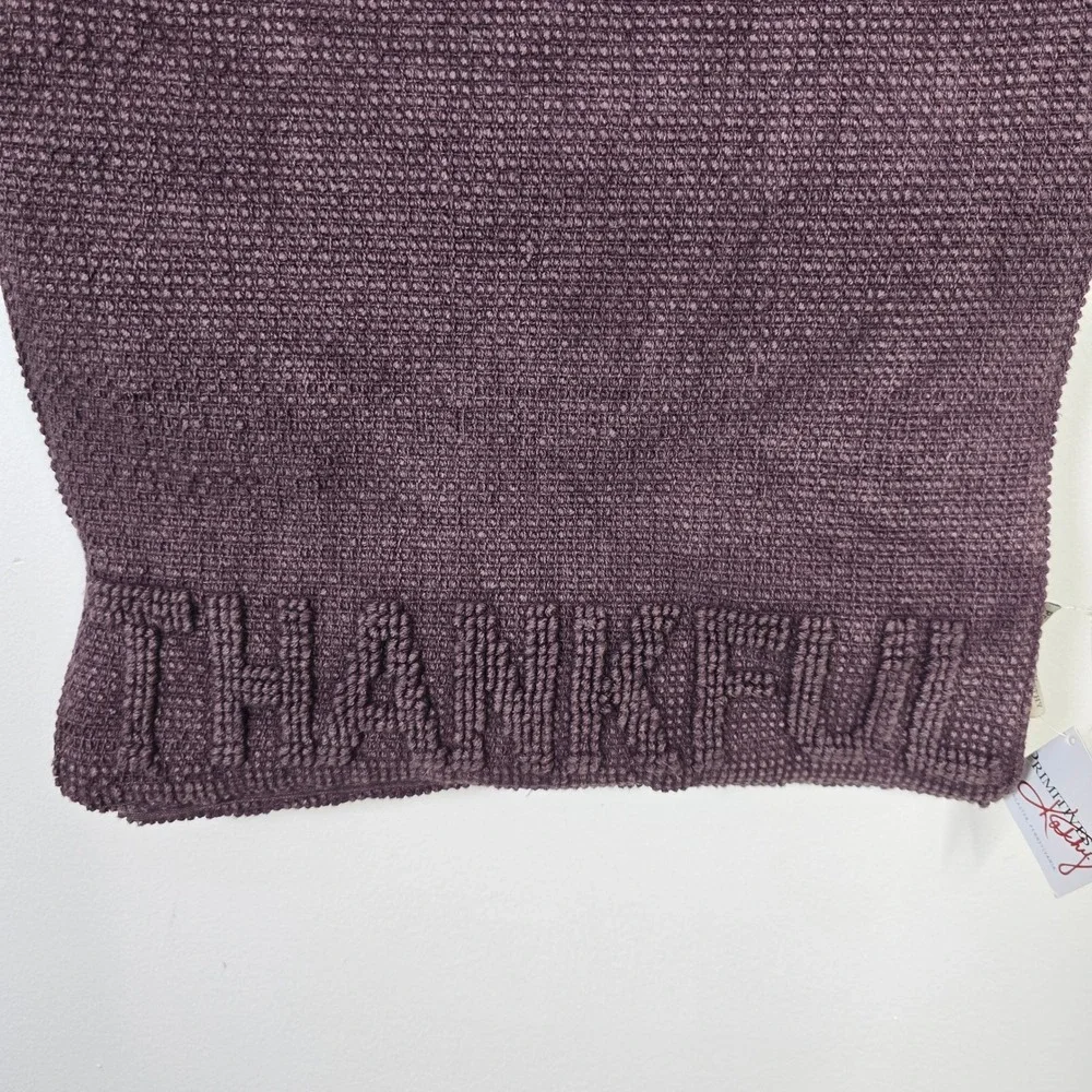 Primitives by Kathy Thankful Table Runner Purple Woven Farmhouse Decor